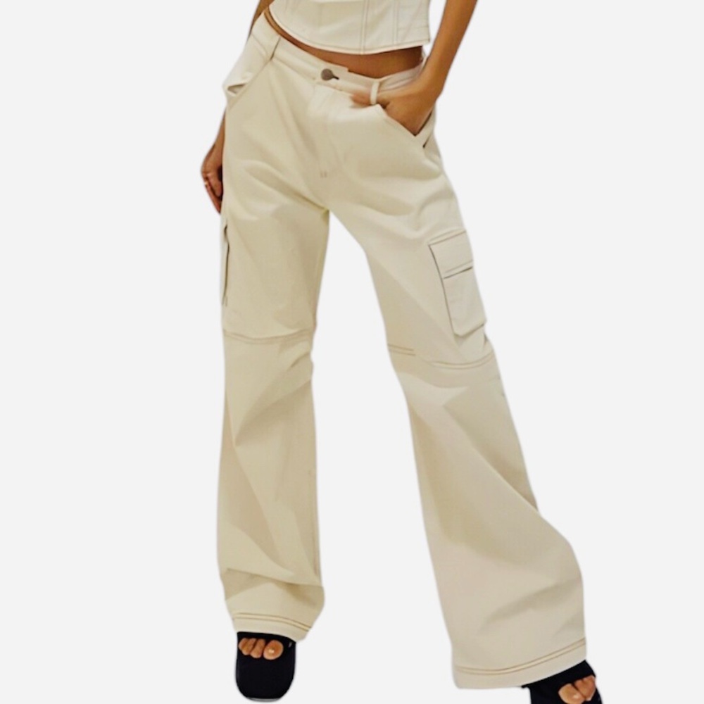 Princess Polly Beige Wide Leg Baggy Cargo Pants Y2K Skater 4